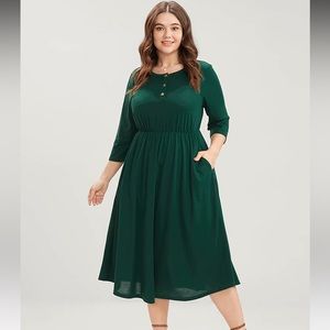 Bloomchic green 3/4 sleeve dress